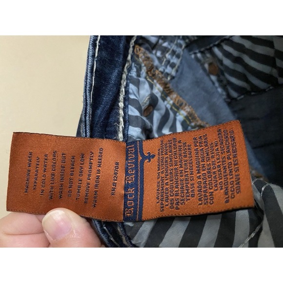 Rock Revival Jeans Mens Navid Straight 36 Blue Denim Distressed Vintage Y2K - Picture 11 of 13